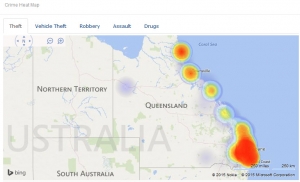 Crime Heatmap Theft 2015